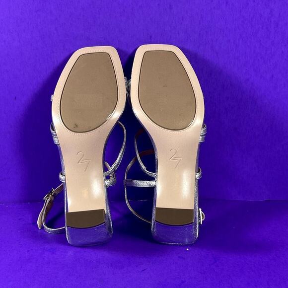 27 EDIT Naturalizer Sliver Metallic Iryna Strappy Heeled Sandal Shoe Size 8-NEW‎ - Picture 7 of 10